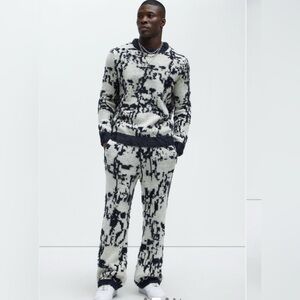 Fashion Nova Black and White Crewneck Sweater Pant Set